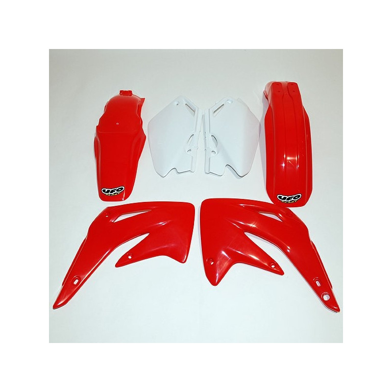 Kit plastiques UFO couleur origine rouge/blanc Honda CR85R/RB