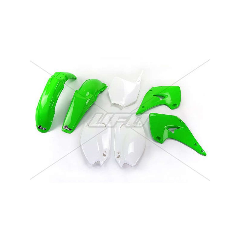 Kit plastiques UFO couleur origine vert/blanc Kawasaki KX125/250