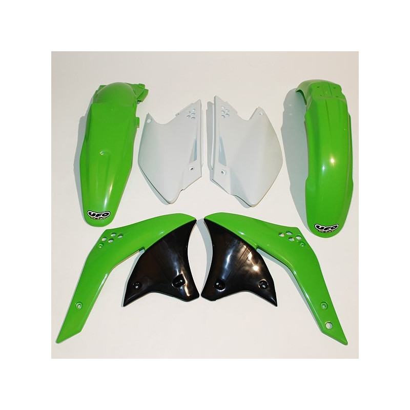 Kit plastiques UFO couleur origine vert/blanc Kawasaki KX250F