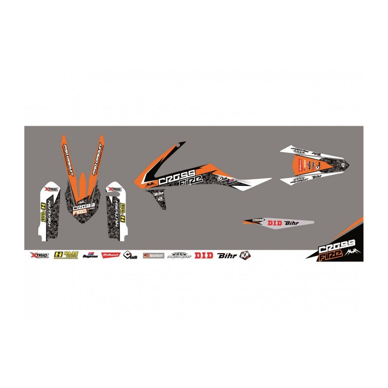 Kit déco CROSS FIRE orange KUTVEK KTM SX65