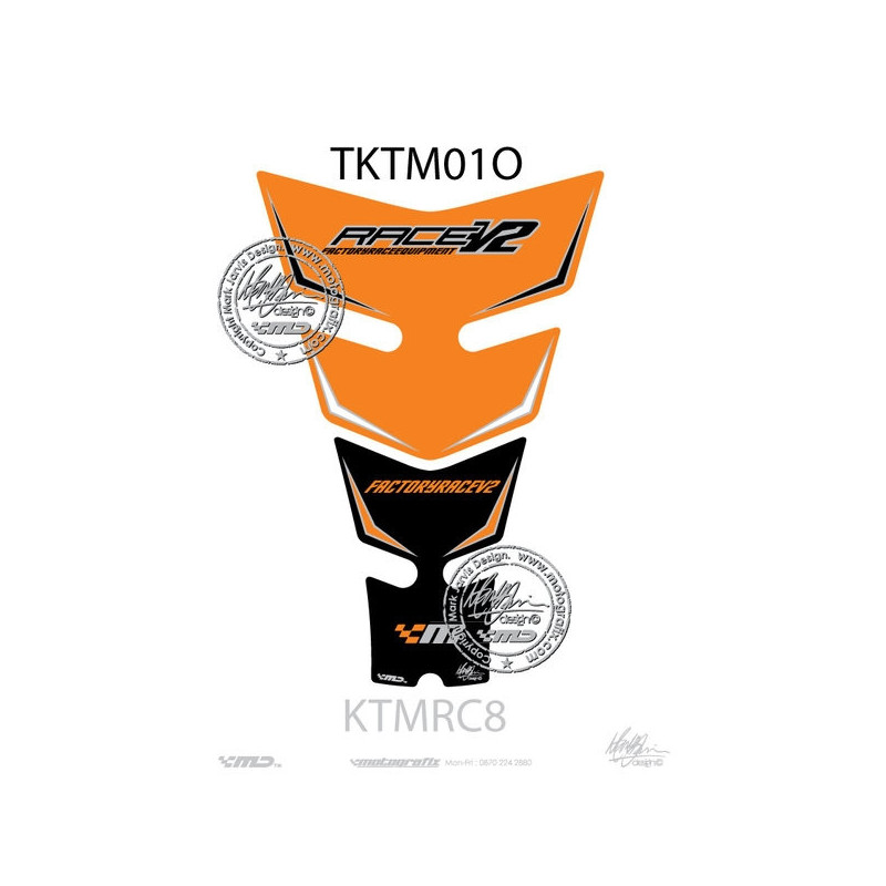 Protege Reservoir Moto MOTOGRAFIX 2pcs orange/noir KTM RC8
