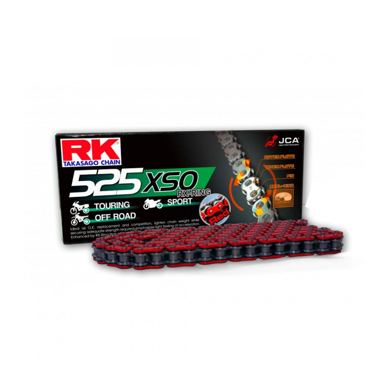 Chaine RK 525 XSO 108 Maillons Rouge Maillon à Riveter