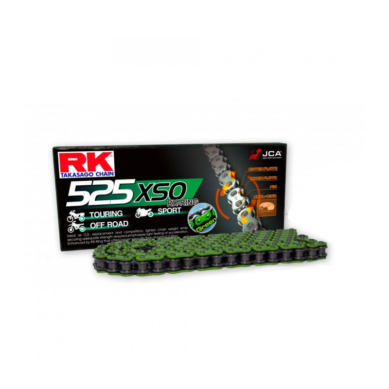 Chaine RK 525 XSO 114 Maillons Vert Maillon à Riveter