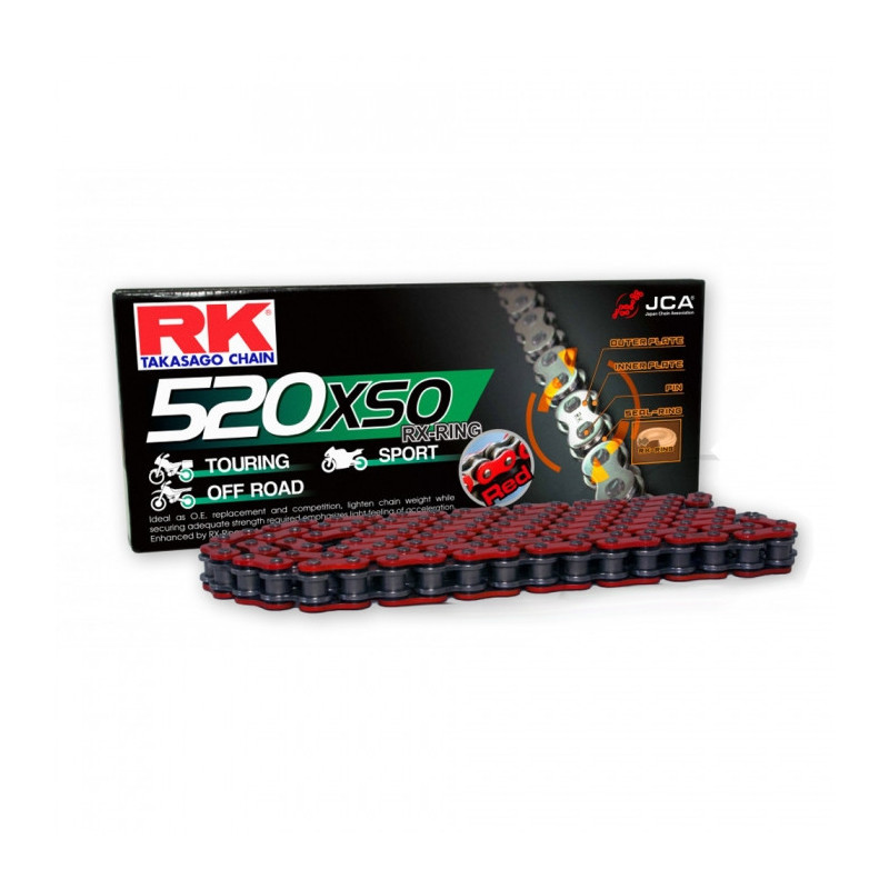 Chaine RK 520 XSO 108 Maillons Rouge Maillon à Riveter