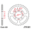 Couronne Moto Acier JT 26 Dents PAS 420 - JTR801.26