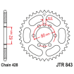 Couronne Moto Acier JT 53 Dents PAS 428 - JTR843.53