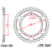 Couronne Moto Acier JT 46 Dents PAS 428 - JTR1847.46