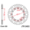 Couronne Moto Acier JT 45 Dents PAS 520 - JTR245/2.45