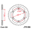 Couronne Moto Acier JT 48 Dents PAS 520 - JTR896.48