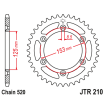 Couronne Moto Acier JT 47 Dents PAS 520 - JTR210.47SC