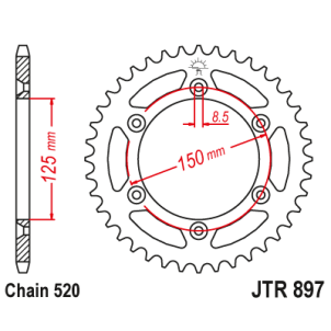 Couronne Moto Acier JT 45...