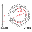 Couronne Moto Acier JT 38 Dents PAS 530 - JTR862.38