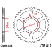 Couronne Moto Acier JT 43 Dents PAS 525 - JTR812.43