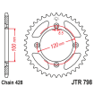 Couronne Moto Acier JT 48 Dents PAS 428 - JTR798.48