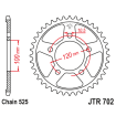 Couronne Moto Acier JT 41 Dents PAS 525 - JTR702.41