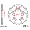 Couronne Moto Acier JT 43 Dents PAS 520 - JTR701.43