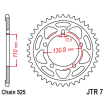 Couronne Moto Acier Traité JT 45 Dents PAS 525 Noir - JTR7.45ZBK