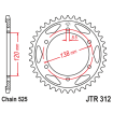 Couronne Moto Acier JT 40 Dents PAS 520 - JTR312.40