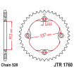 Couronne Moto Acier JT 40 Dents PAS 520 - JTR1760.40