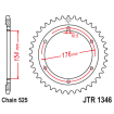 Couronne Moto Acier JT 44 Dents PAS 525 - JTR1346.44