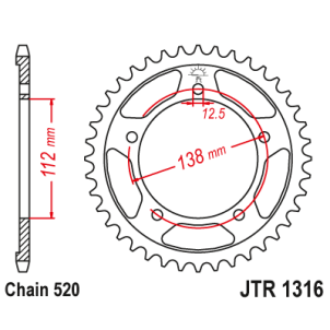 Couronne Moto Acier JT 41...