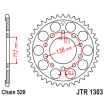 Couronne Moto Acier JT 38 Dents PAS 525 Argent - JTR1304.38