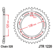 Couronne Moto Acier JT 36 Dents PAS 520 - JTR1220.36