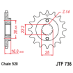 Pignon Moto Acier 16 Dents PAS 520 JT Sprockets - JTF736.16