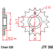 Pignon Moto Acier 16 Dents PAS 520 JT Sprockets - JTF308.16