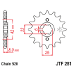 Pignon Moto Acier 13 Dents PAS 520 JT Sprockets - JTF281.13