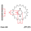 Pignon Moto Acier 16 Dents PAS 428 JT Sprockets - JTF273.16