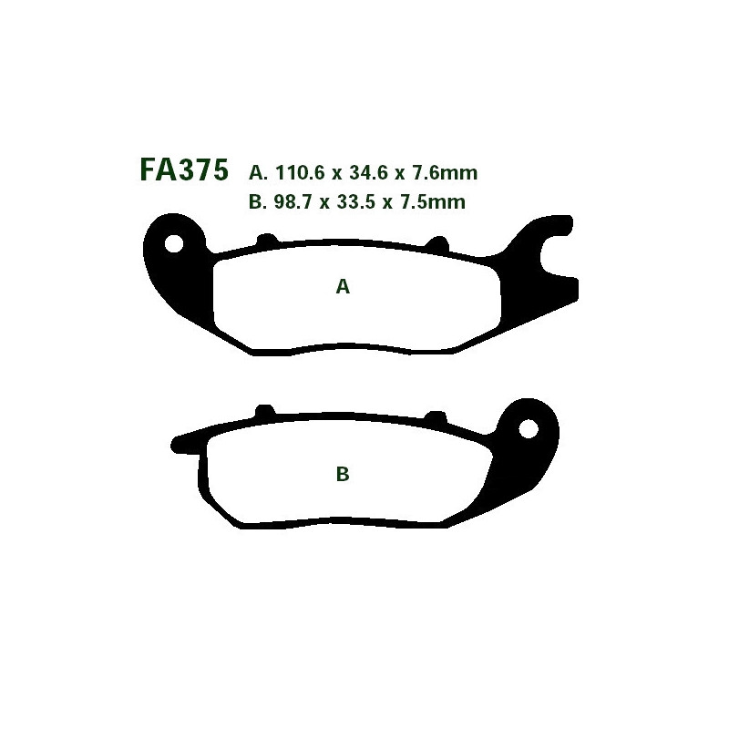 Plaquettes de frein EBC Organiques Standard - FA375
