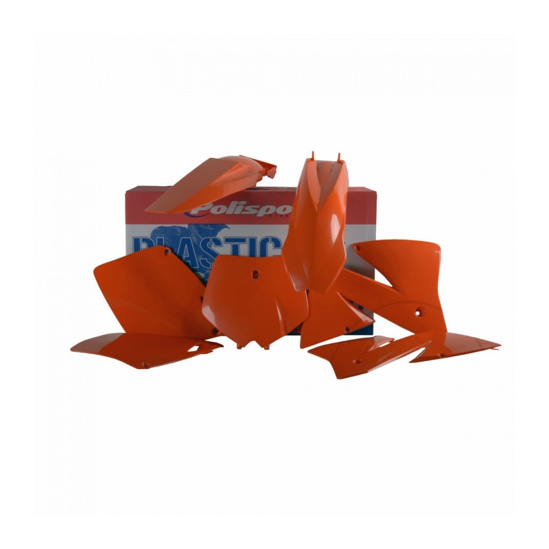 Kit Plastiques Complet Moto MX Polisport Orange / Noir OEM KTM EXC 125 00-01