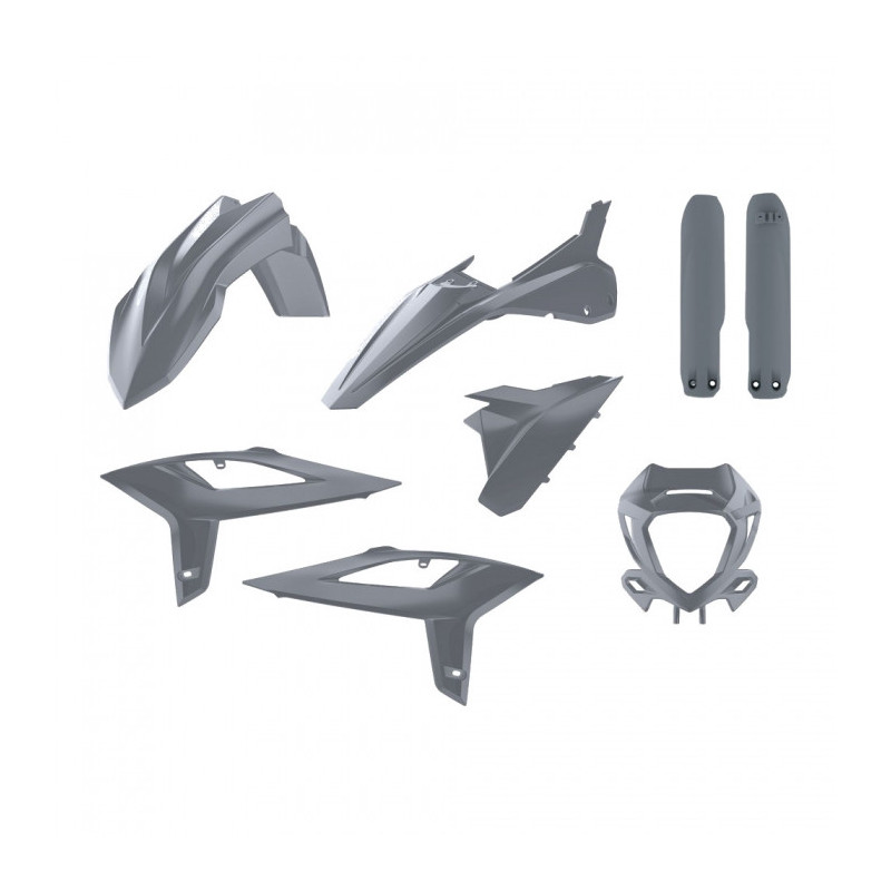 Kit Plastiques Complet Moto MX Polisport Gris-N Beta RR 50à480 20-23