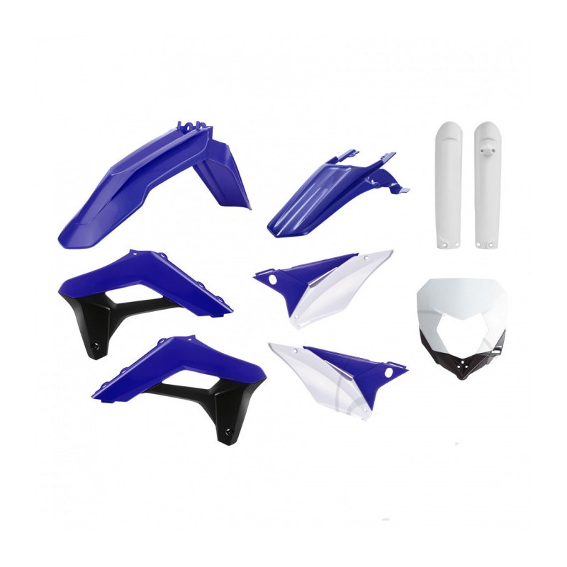 Kit Plastiques Complet Moto MX Polisport Bleu/Noir/Blanc Sherco SE/SEF 50à500 17-23