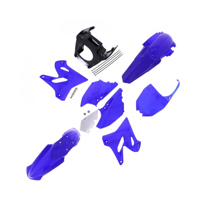 Kit Plastiques Complet Moto MX Polisport Bleu Y98/Noir Yamaha YZ 125 02-21
