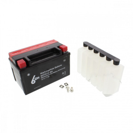 Batterie moto BTX7A-BS sans entretien livrée avec pack acide