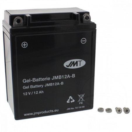 Batterie Moto Gel JMT Type YB12A-B 12V Sans Entretien