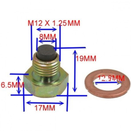 Bouchon Vidange Magnétique JMP M12 X 1.25 Avec Joint