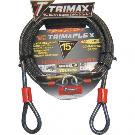 Cable Antivol Moto Trimaflex 4,6 m 10 mm Double Boucle