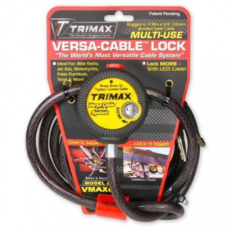 Cable Antivol Moto Trimax Versa 1,8m 10 mm Serrure