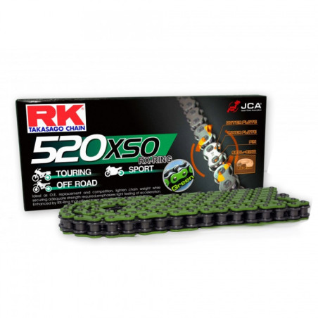 Chaine RK 520 XSO 108 Maillons Vert (Maillon à Riveter)