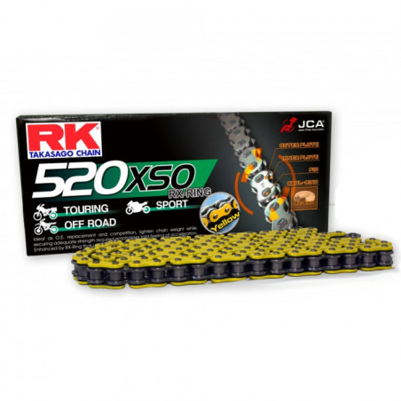 Chaine RK 520 XSO 122 Maillons Jaune (Maillon à Riveter)