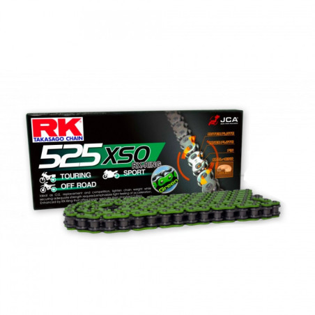 Chaine RK 525 XSO 104 Maillons Vert (Maillon à Riveter)