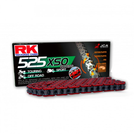 Chaine RK 525 XSO 108 Maillons Rouge (Maillon à Riveter)