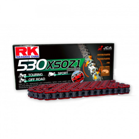 Chaine RK 530 XSOZ1 108 Maillons ROUGE (Maillon à Riveter)