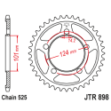 Couronne Moto Acier JT 37 Dents PAS 525 - JTR898.37