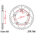 Couronne Moto Acier JT 38 Dents PAS 525 - JTR744.38