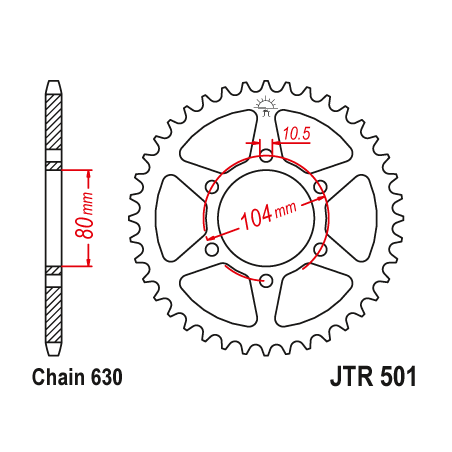 Couronne Moto Acier JT 38 Dents PAS 630 - JTR501.38