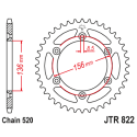 Couronne Moto Acier JT 46 Dents PAS 520 - JTR822.46